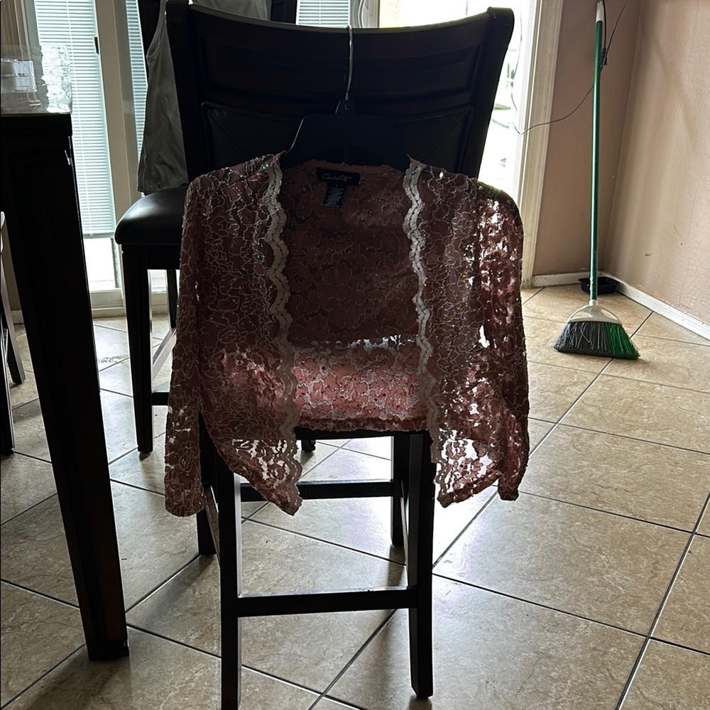 Lace Bolero Jacket in Pink